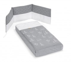 Cuna 120x60 DOCO Sleeping - Gris con colchón, colcha y protector — Noari  Kids